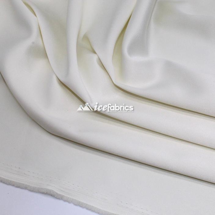 Thick Silky Armani %3 Stretch Shiny Satin Fabric By The Roll (20 YARD) off White