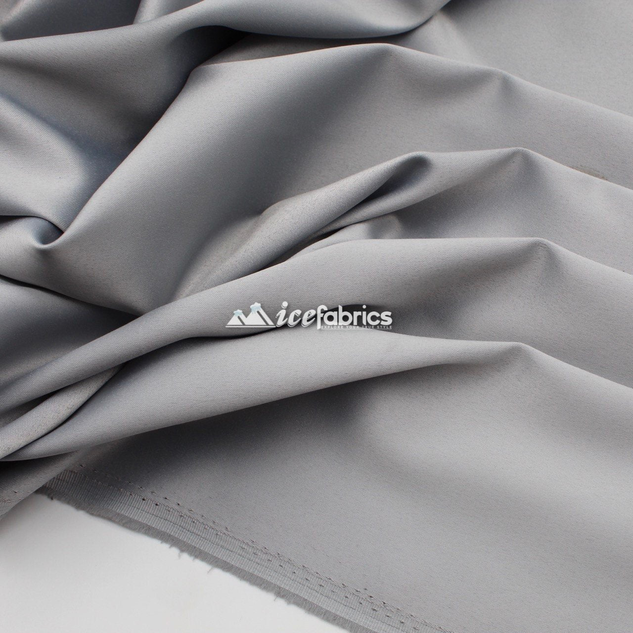 Thick Silky Armani %3 Stretch Shiny Satin Fabric By The Roll (20 YARD)Satin FabricICEFABRICICE FABRICSSilverBy The Roll (60" Wide)Thick Silky Armani %3 Stretch Shiny Satin Fabric By The Roll (20 YARD) ICEFABRIC