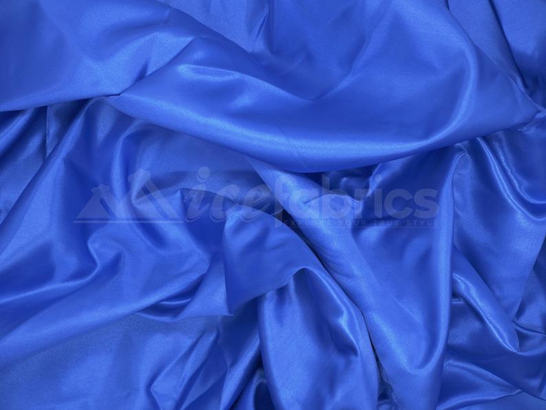 Dark Blue Satin Fabric, Silky Satin Fabric Blue, Bridal Satin