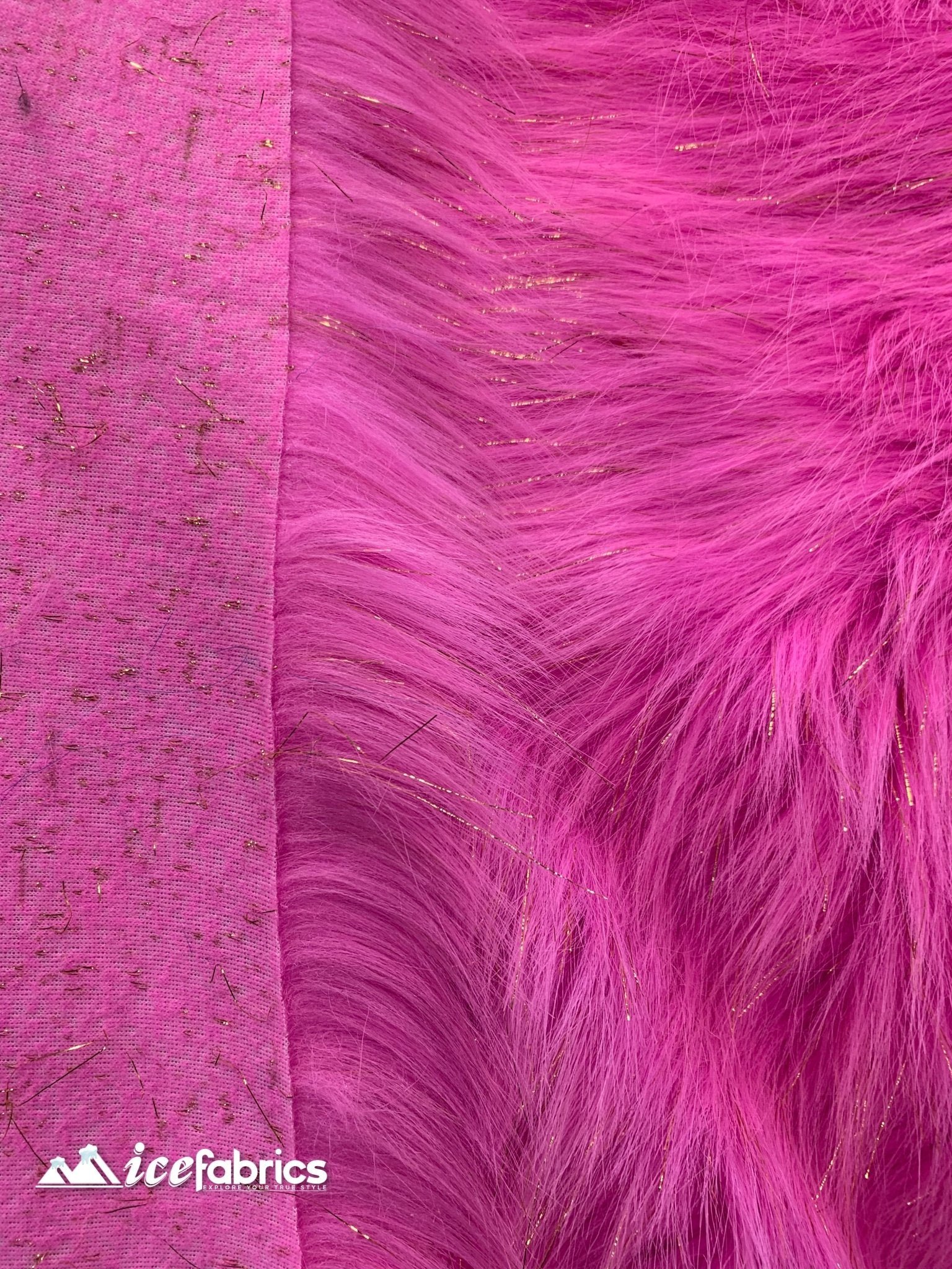Tinsel Long Pile Mongolian Faux Fur Fabric By The Yard Fashion FabricICEFABRICICE FABRICSPinkBy The Yard (60 inches Wide)Tinsel Long Pile Mongolian Faux Fur Fabric By The Yard Fashion Fabric ICEFABRIC