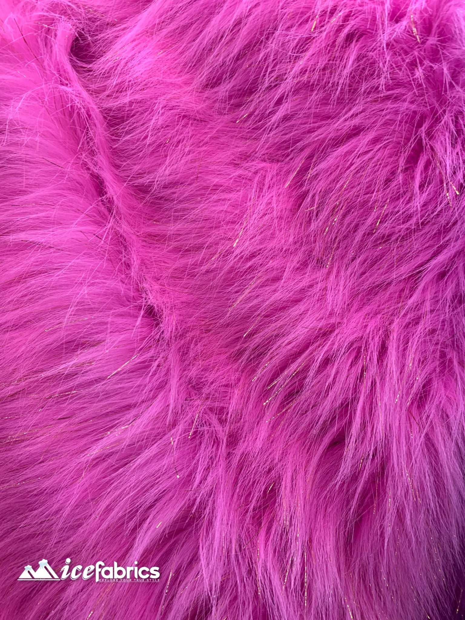 Tinsel Long Pile Mongolian Faux Fur Fabric By The Yard Fashion FabricICEFABRICICE FABRICSPinkBy The Yard (60 inches Wide)Tinsel Long Pile Mongolian Faux Fur Fabric By The Yard Fashion Fabric ICEFABRIC