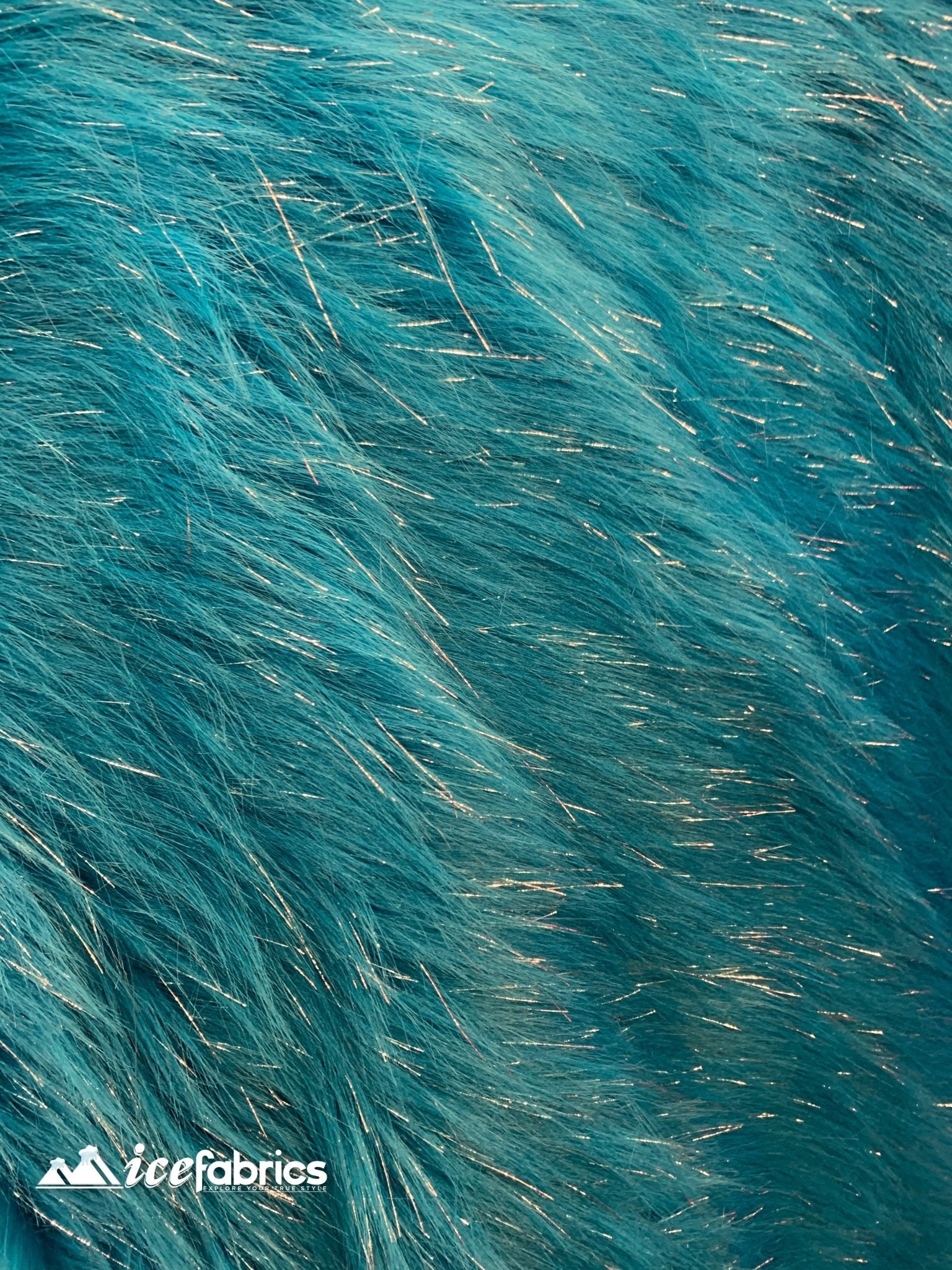 Tinsel Long Pile Mongolian Faux Fur Fabric By The Yard Fashion FabricICEFABRICICE FABRICSTurquoiseBy The Yard (60 inches Wide)Tinsel Long Pile Mongolian Faux Fur Fabric By The Yard Fashion Fabric ICEFABRIC