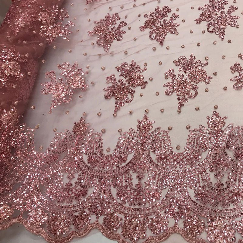 Transparent Fabric Mesh Lace Embroidered Wedding Prom DressICE FABRICSICE FABRICSRoseTransparent Fabric Mesh Lace Embroidered Wedding Prom Dress ICE FABRICS