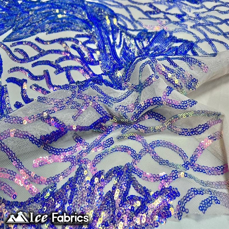 Tree Design Embroidery Stretch Sequin Fabric / Spandex MeshICE FABRICSICE FABRICSBy The Yard (56" Wide)Iridescent Lavender on NudeTree Design Embroidery Stretch Sequin Fabric / Spandex Mesh ICE FABRICS