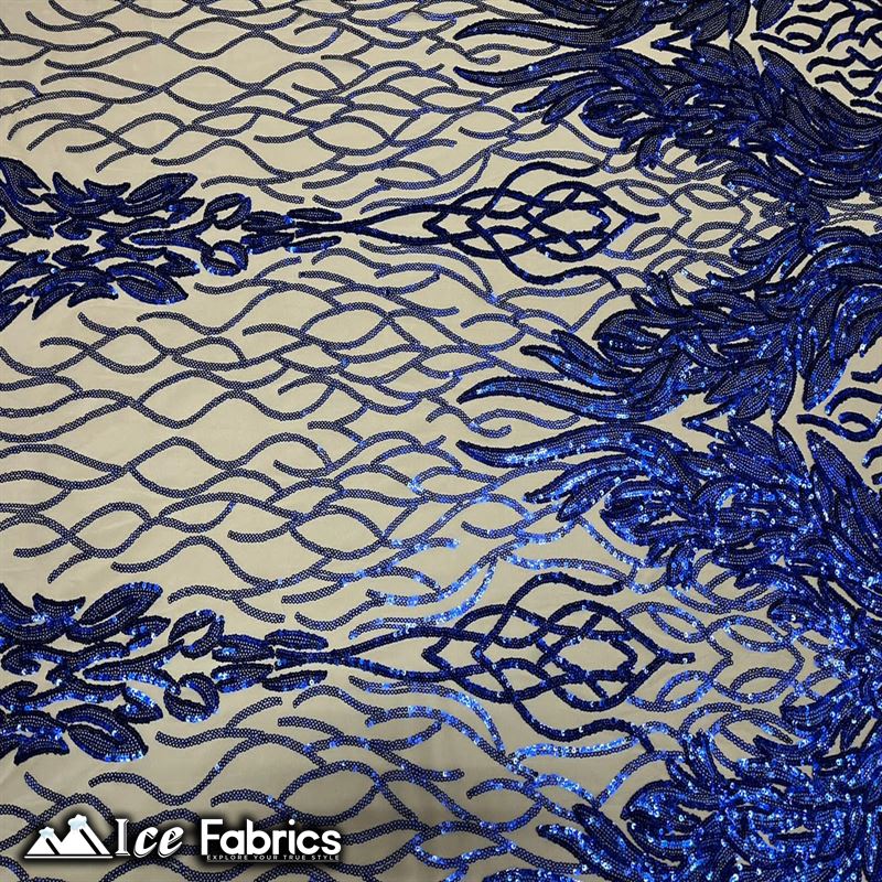 Tree Design Embroidery Stretch Sequin Fabric / Spandex MeshICE FABRICSICE FABRICSBy The Yard (56" Wide)Royal Blue on NudeTree Design Embroidery Stretch Sequin Fabric / Spandex Mesh ICE FABRICS