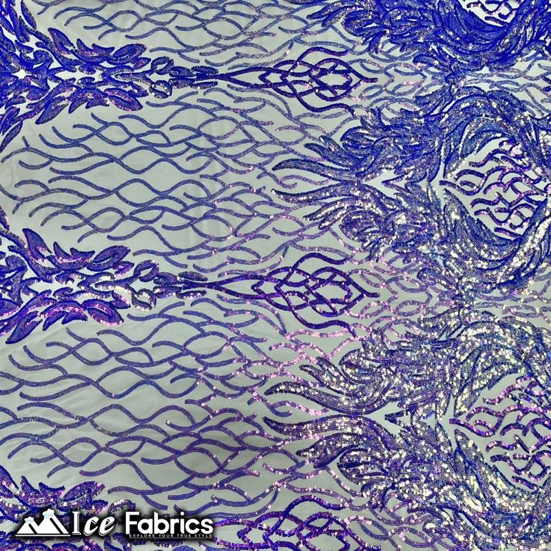 Tree Design Embroidery Stretch Sequin Fabric / Spandex MeshICE FABRICSICE FABRICSBy The Yard (56" Wide)Iridescent Lavender on NudeTree Design Embroidery Stretch Sequin Fabric / Spandex Mesh ICE FABRICS