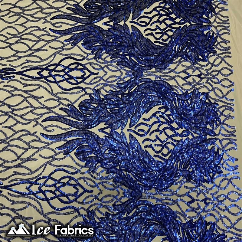 Tree Design Embroidery Stretch Sequin Fabric / Spandex MeshICE FABRICSICE FABRICSBy The Yard (56" Wide)Royal Blue on NudeTree Design Embroidery Stretch Sequin Fabric / Spandex Mesh ICE FABRICS