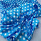 Turquoise/white / Silky 1/2 inches/ Polka Dot Fabric / Satin Fabric