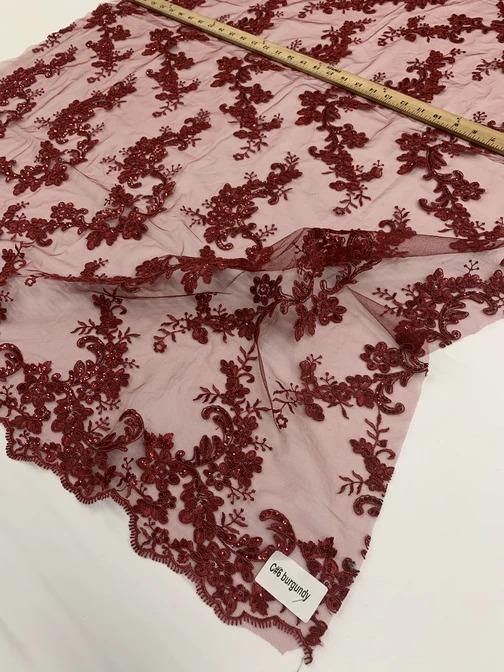 Veil Gowns Fabric Sold By The Yard | French Embroidered Mesh LaceICEFABRICICE FABRICSBurgundyVeil Gowns Fabric Sold By The Yard | French Embroidered Mesh LaceICEFABRICICE FABRICSBurgundyVeil Gowns Fabric Sold By The Yard | French Embroidered Mesh Lace ICEFABRIC