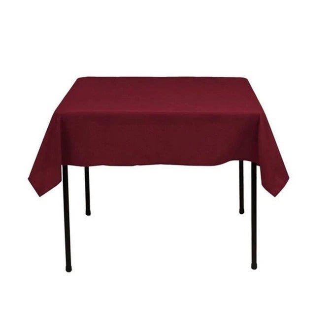 Washable Polyester 60 x 60 Inch Square TableclothICEFABRICICE FABRICSBurgundyWashable Polyester 60 x 60 Inch Square Tablecloth ICEFABRIC