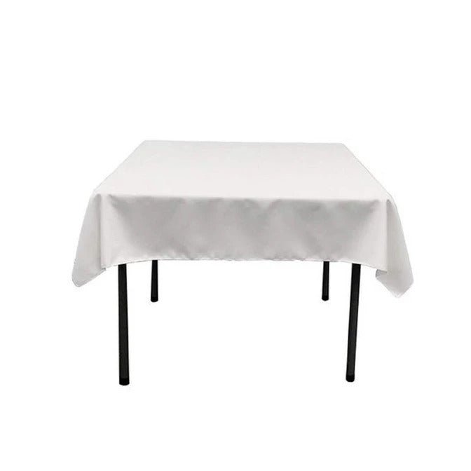 Washable Polyester 60 x 60 Inch Square TableclothICEFABRICICE FABRICSWhiteWashable Polyester 60 x 60 Inch Square Tablecloth ICEFABRIC