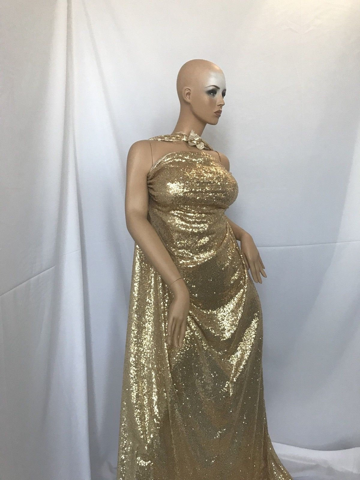 Wedding Top Gold Sequins Mesh Lace Dress Fabric Fashion Prom Dress By YardICE FABRICSICE FABRICSWedding Top Gold Sequins Mesh Lace Dress Fabric Fashion Prom Dress By Yard ICE FABRICS