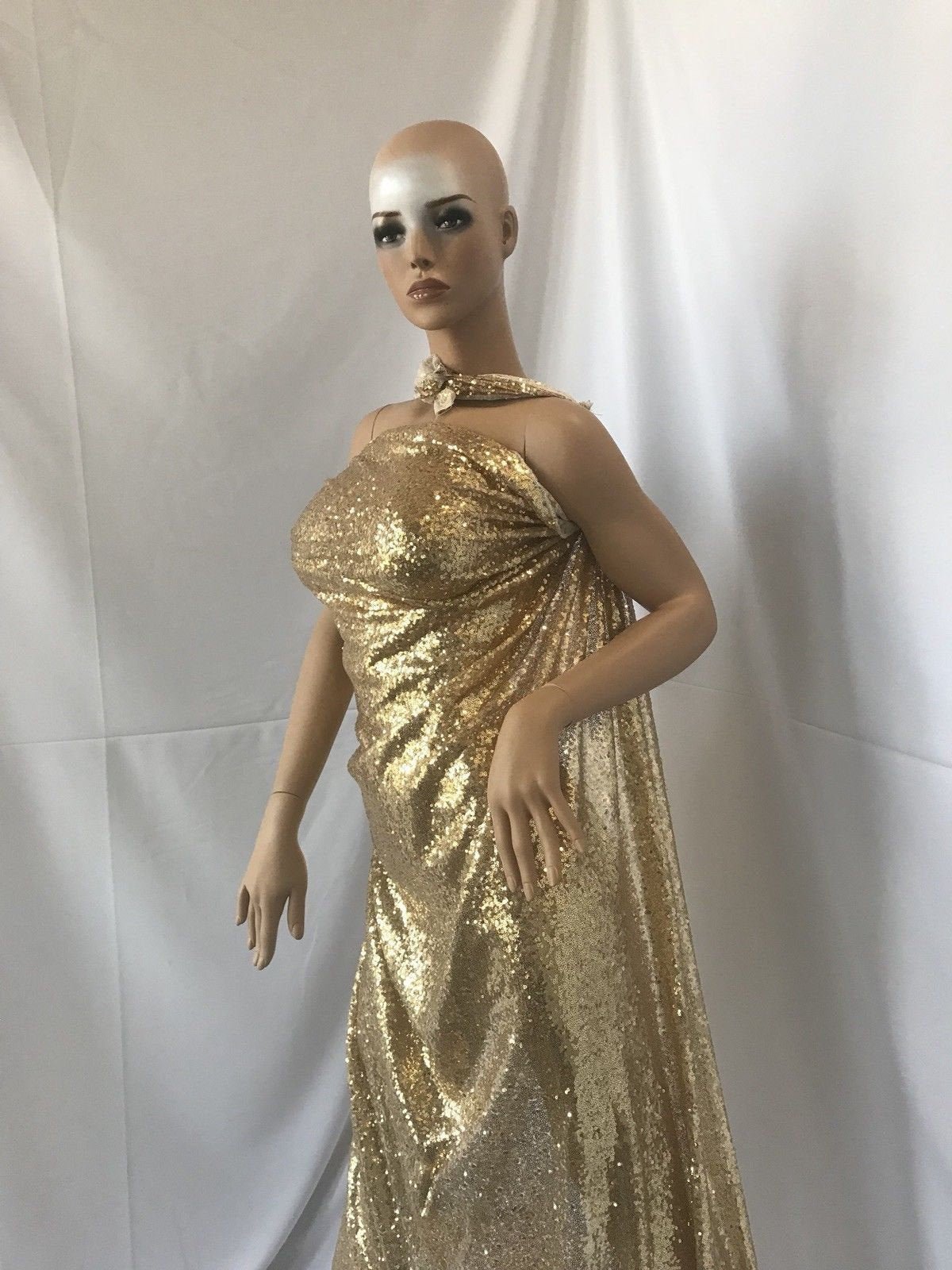 Wedding Top Gold Sequins Mesh Lace Dress Fabric Fashion Prom Dress By YardICE FABRICSICE FABRICSWedding Top Gold Sequins Mesh Lace Dress Fabric Fashion Prom Dress By Yard ICE FABRICS