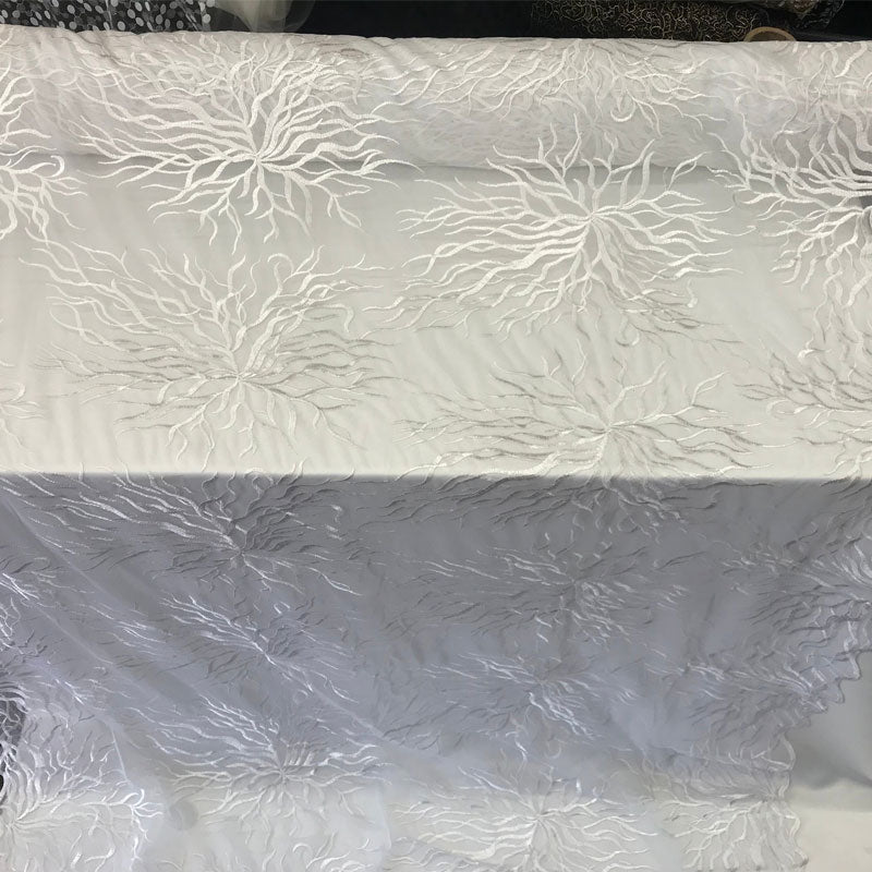 Buy Off-White Embroidered Cotton Lace Fabric/White Bridal
