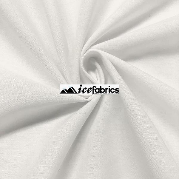 White Poly Cotton Fabric By The Yard (Broadcloth)Cotton FabricICEFABRICICE FABRICSBy The Yard (58" Wide)White Poly Cotton Fabric By The Yard (Broadcloth) ICEFABRIC