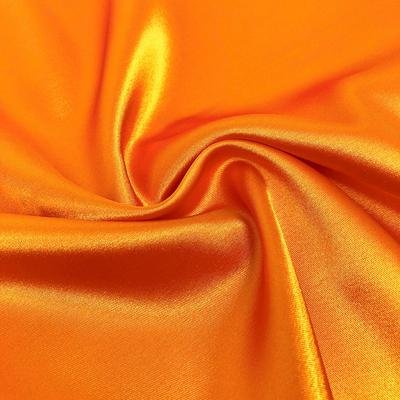 Wholesale Satin Fabric Silky Stretch Orange Charmeuse Satin