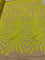 Yellow Luxury Stretch Sequin Bridal Embroidery on Nude Mesh Lace Fabric